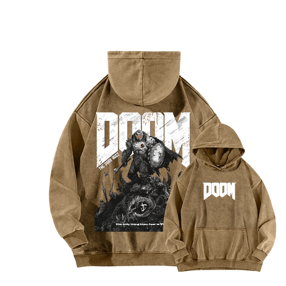 DOOM Unisex Washed Hoodie 2603018518