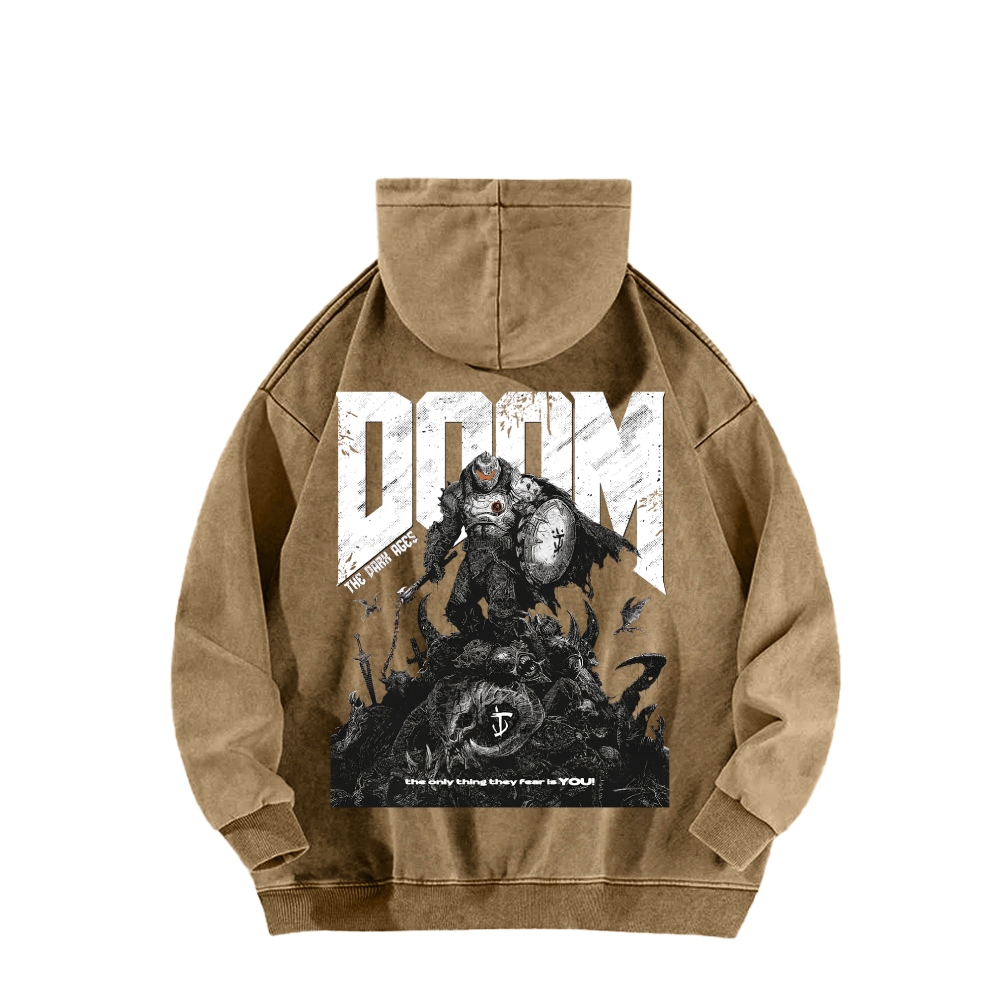 DOOM Unisex Washed Hoodie 2603018518
