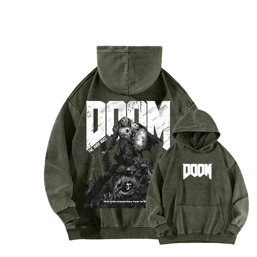 DOOM Unisex Washed Hoodie 2603018518