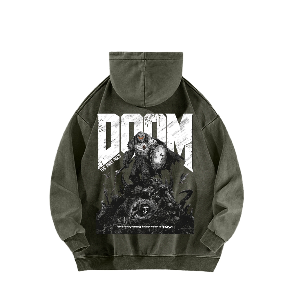 DOOM Unisex Washed Hoodie 2603018518
