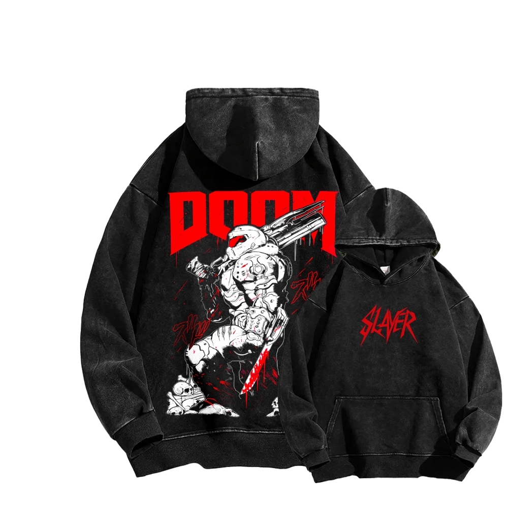 DOOM Unisex Washed Hoodie 2603018528