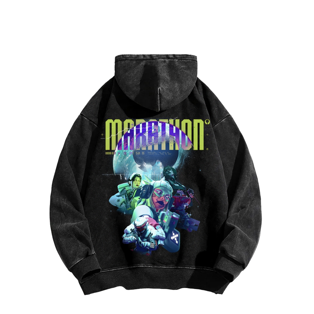 Marathon Unisex Washed Hoodie 2603018544