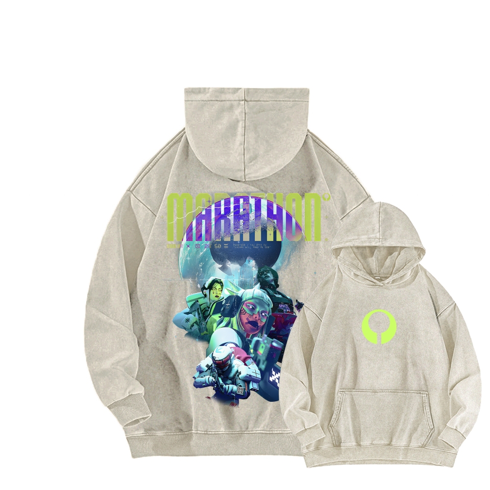 Marathon Unisex Washed Hoodie 2603018544