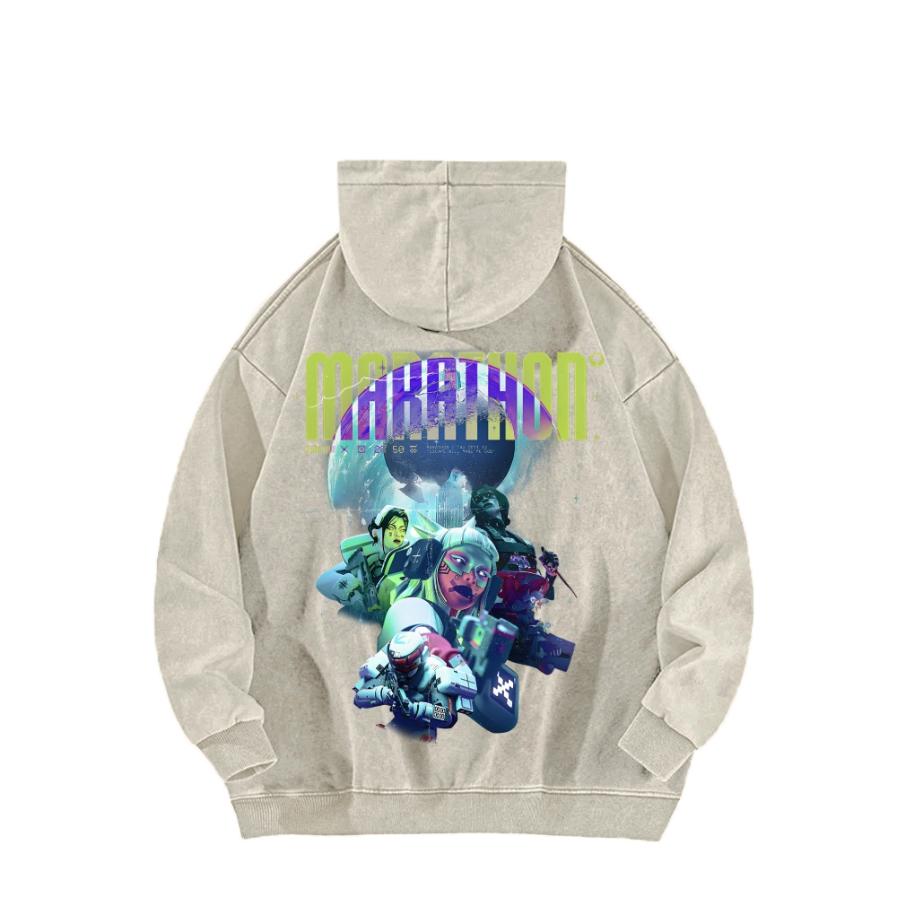Marathon Unisex Washed Hoodie 2603018544