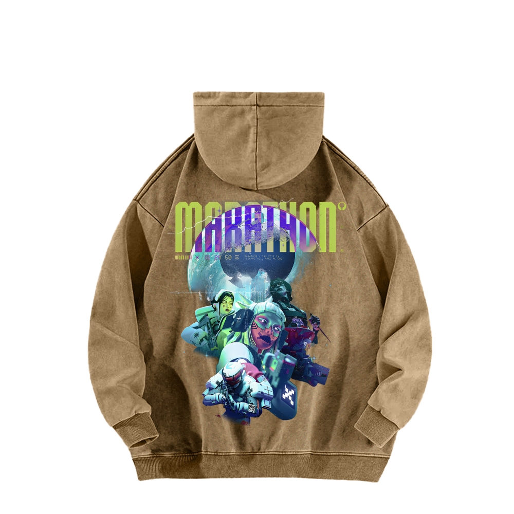 Marathon Unisex Washed Hoodie 2603018544