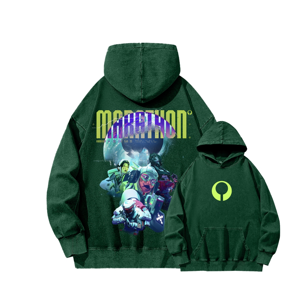 Marathon Unisex Washed Hoodie 2603018544