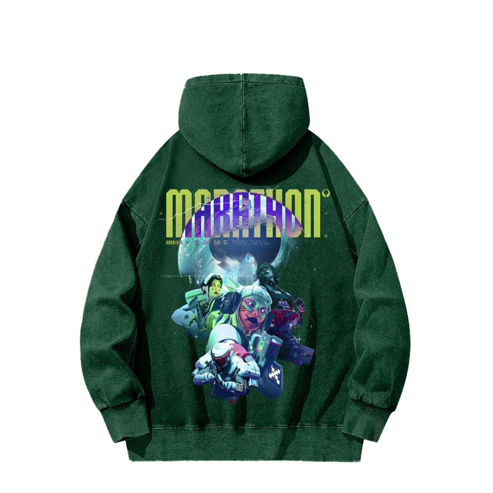 Marathon Unisex Washed Hoodie 2603018544