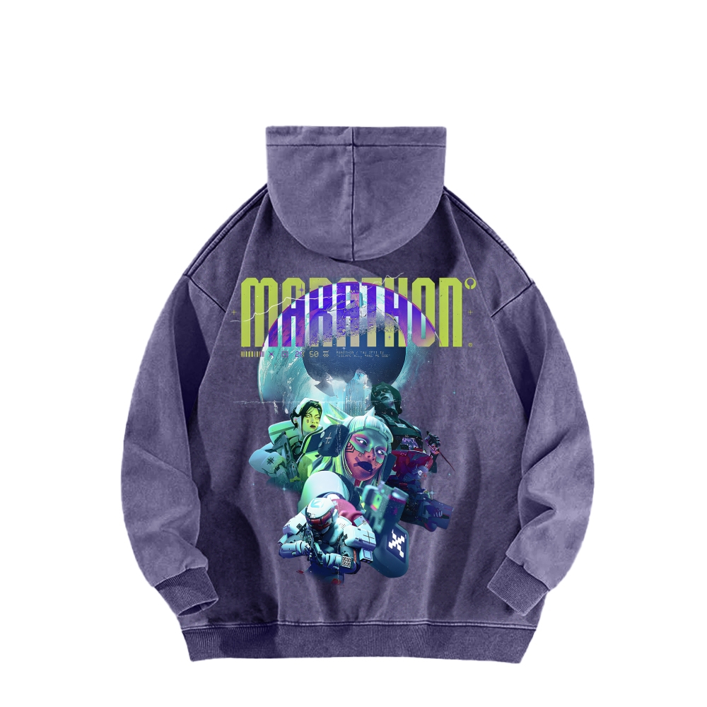 Marathon Unisex Washed Hoodie 2603018544