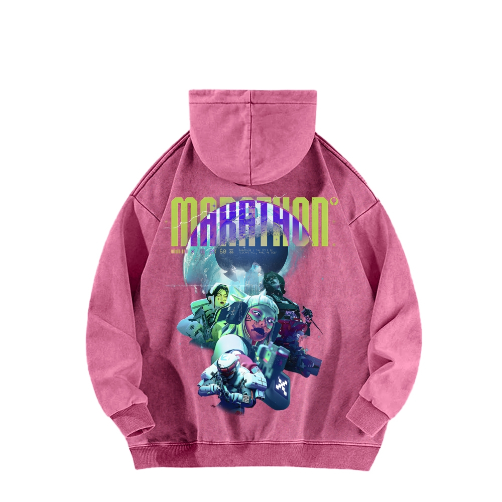 Marathon Unisex Washed Hoodie 2603018544
