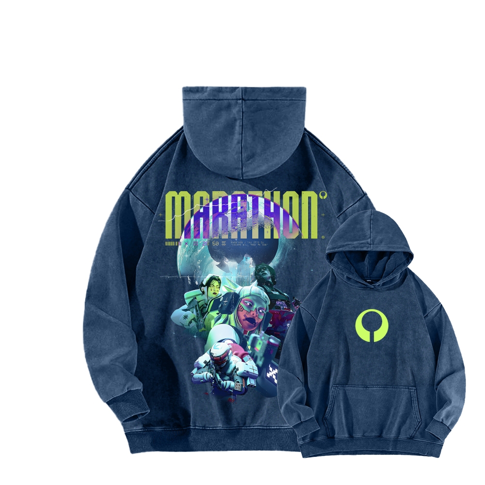 Marathon Unisex Washed Hoodie 2603018544