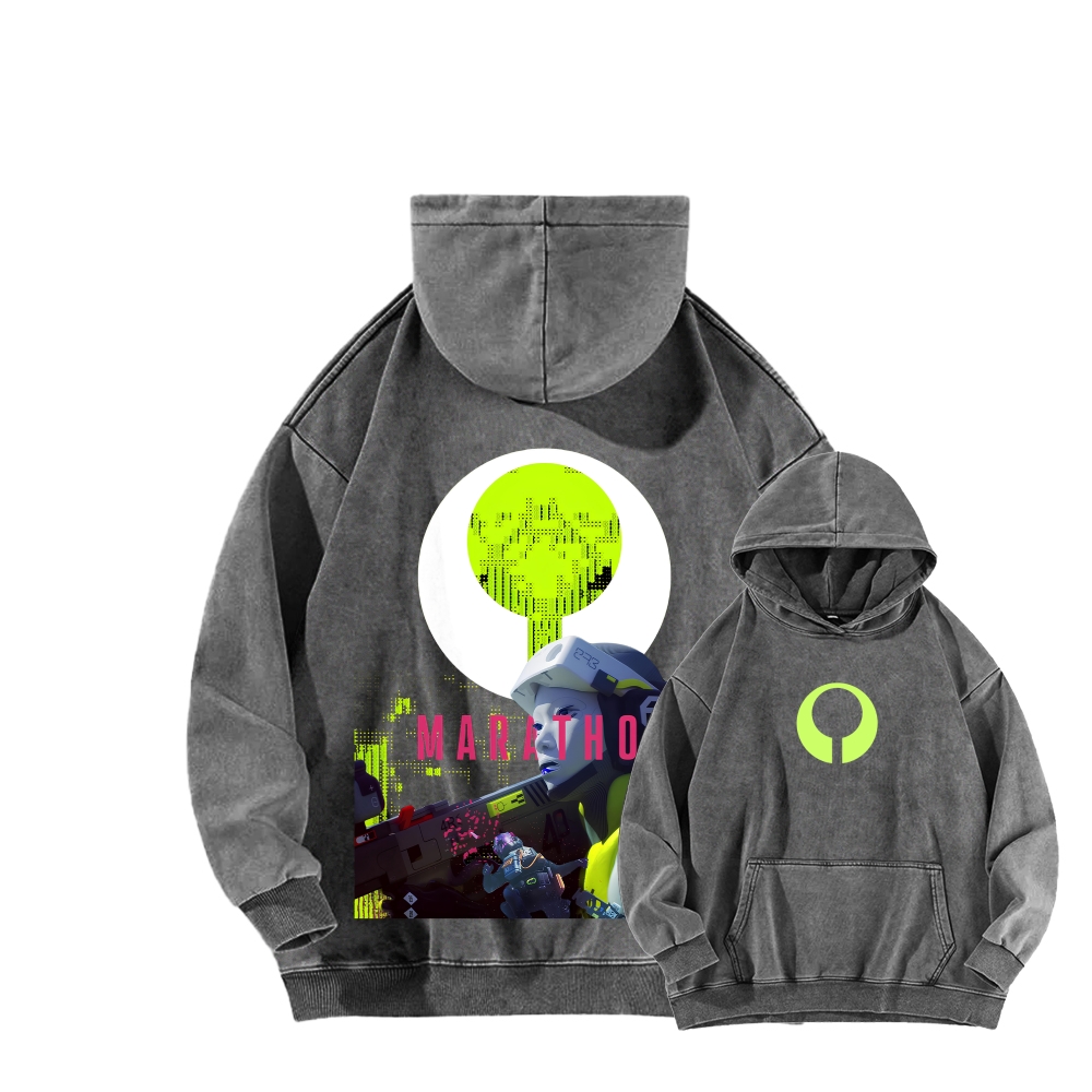 Marathon Unisex Washed Hoodie 2603018548