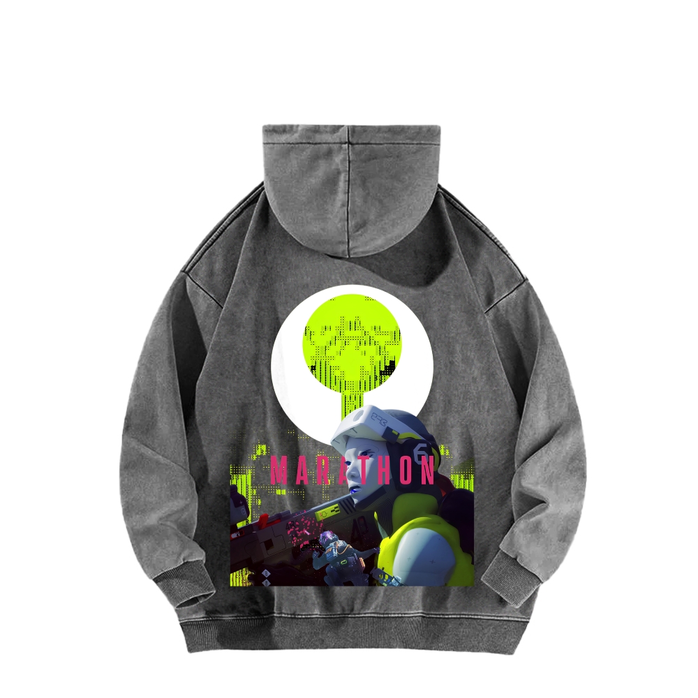 Marathon Unisex Washed Hoodie 2603018548