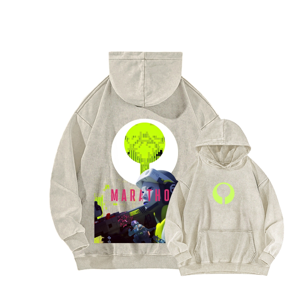 Marathon Unisex Washed Hoodie 2603018548