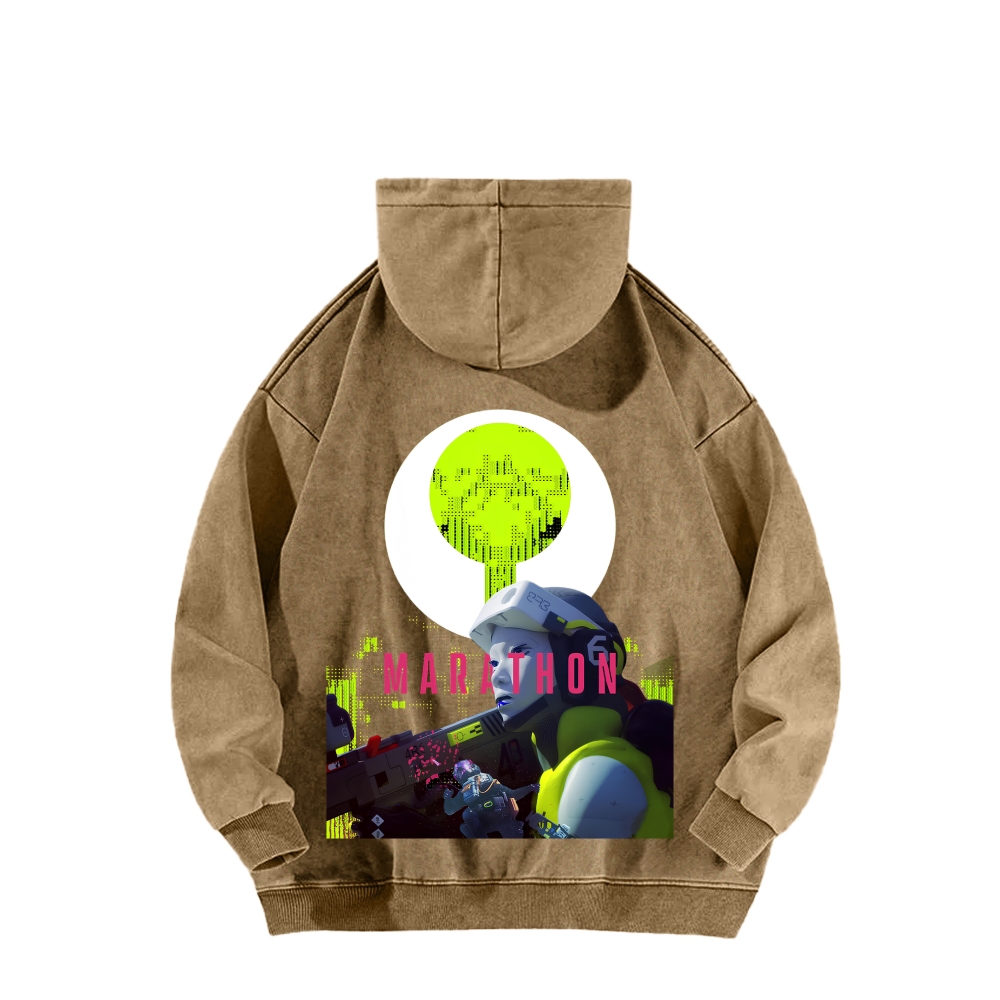 Marathon Unisex Washed Hoodie 2603018548