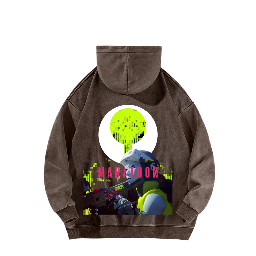 Marathon Unisex Washed Hoodie 2603018548