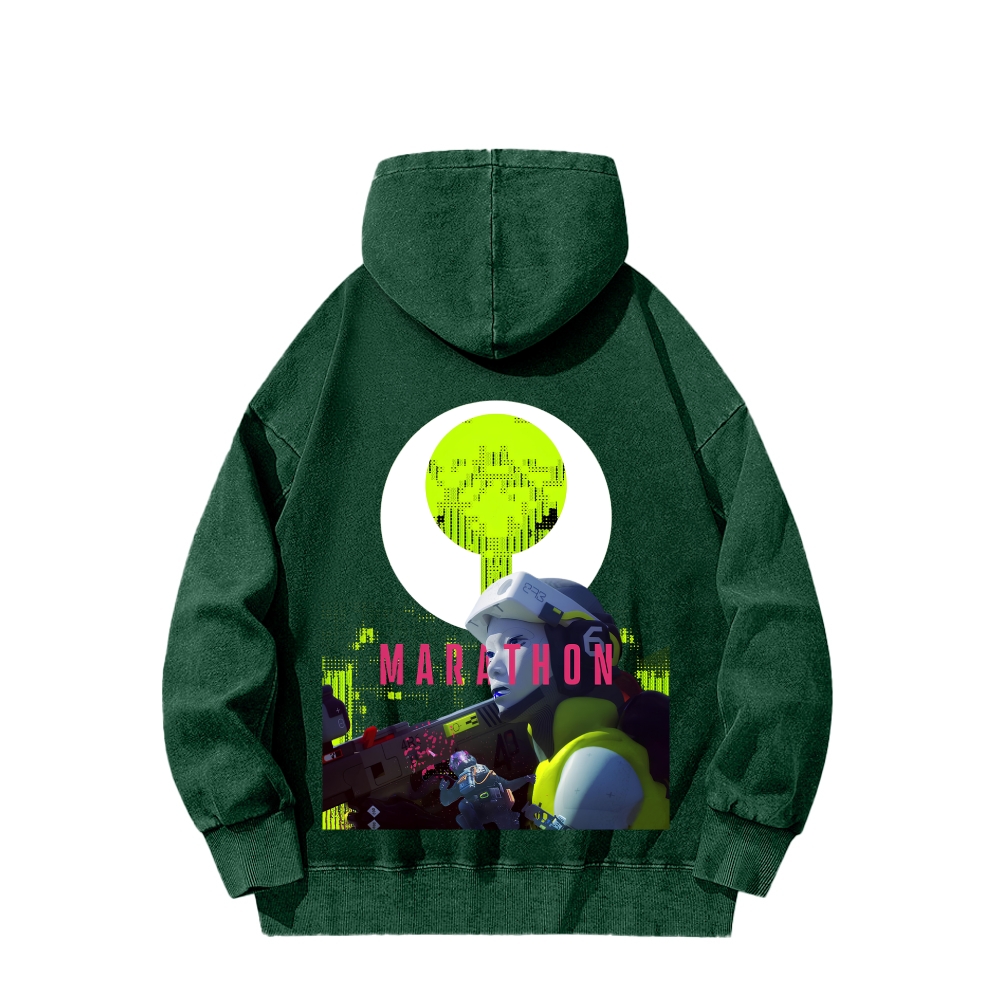 Marathon Unisex Washed Hoodie 2603018548