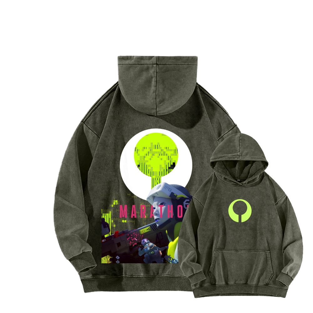 Marathon Unisex Washed Hoodie 2603018548