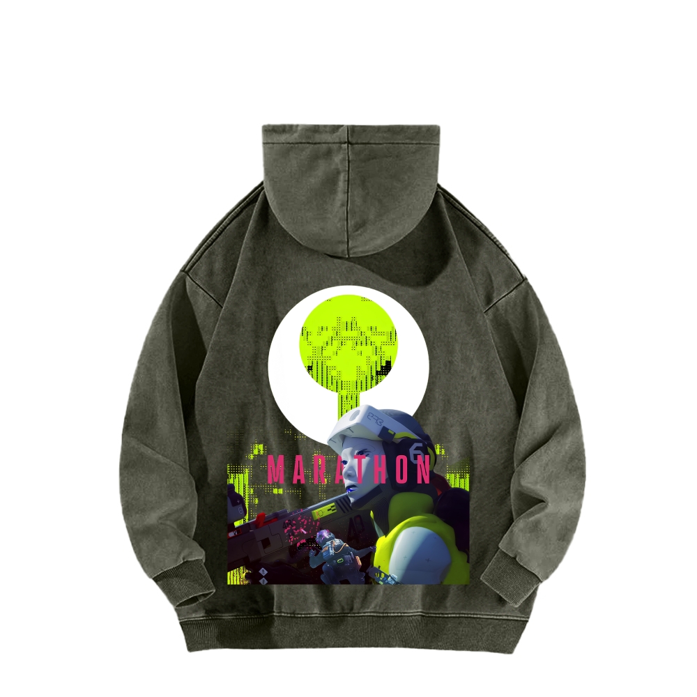 Marathon Unisex Washed Hoodie 2603018548