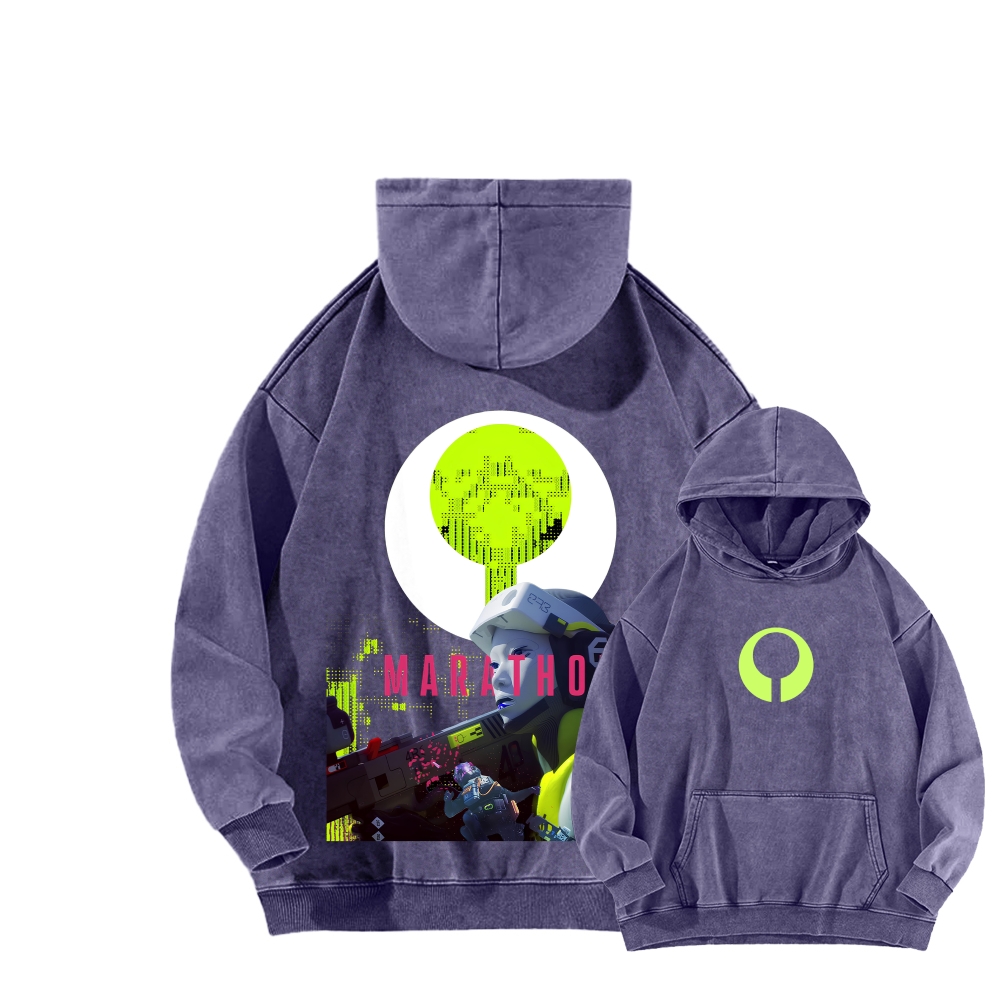 Marathon Unisex Washed Hoodie 2603018548