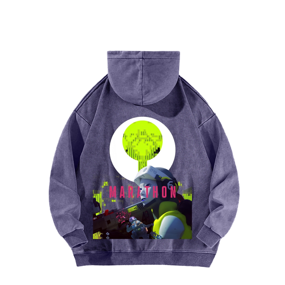 Marathon Unisex Washed Hoodie 2603018548
