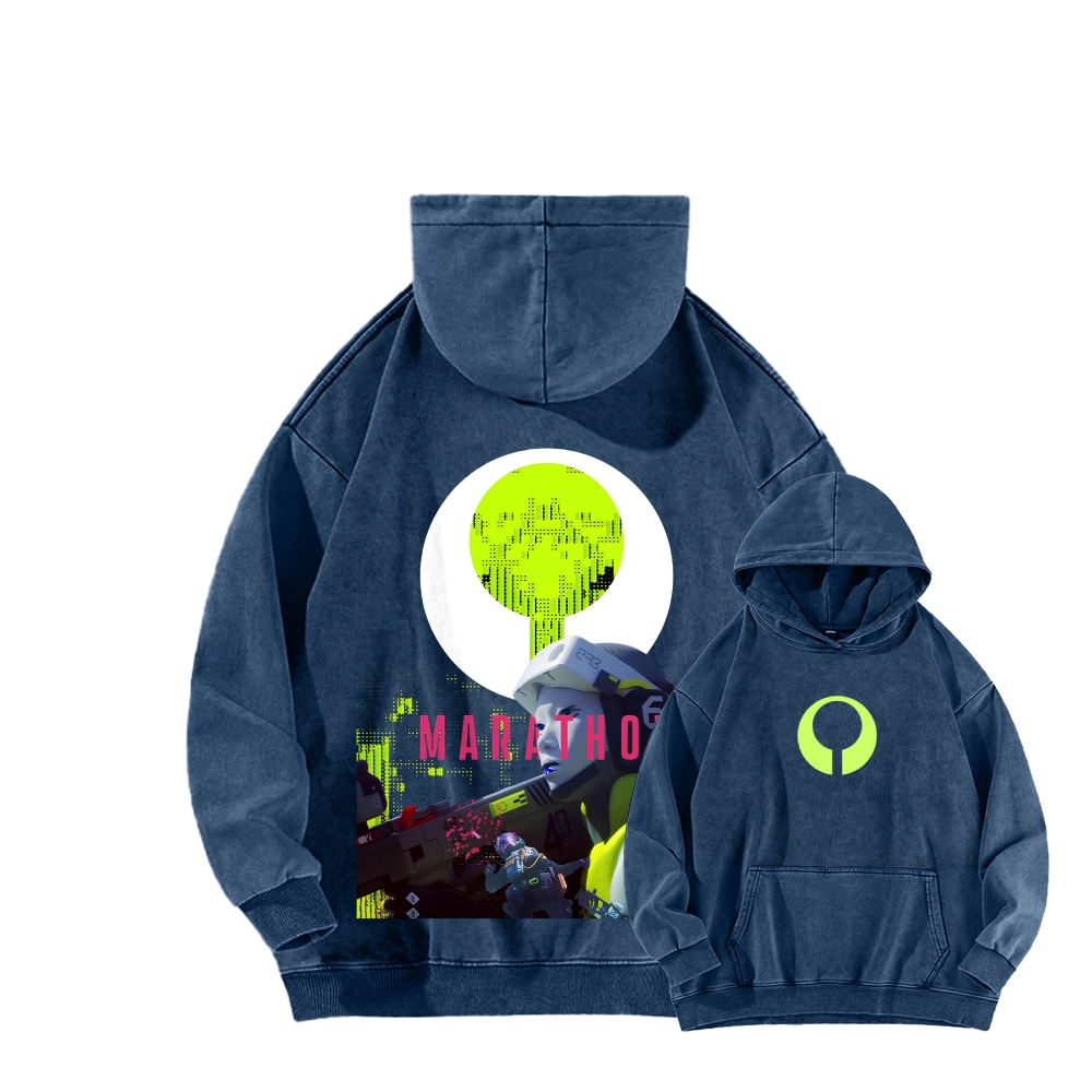 Marathon Unisex Washed Hoodie 2603018548