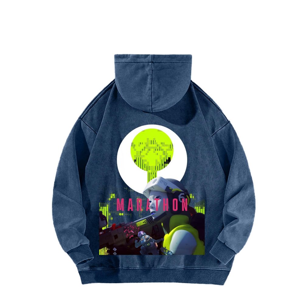 Marathon Unisex Washed Hoodie 2603018548