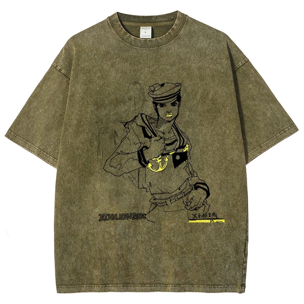 Jojo's Bizarre Adventure Unisex Fit Washed T-Shirt 2603019632