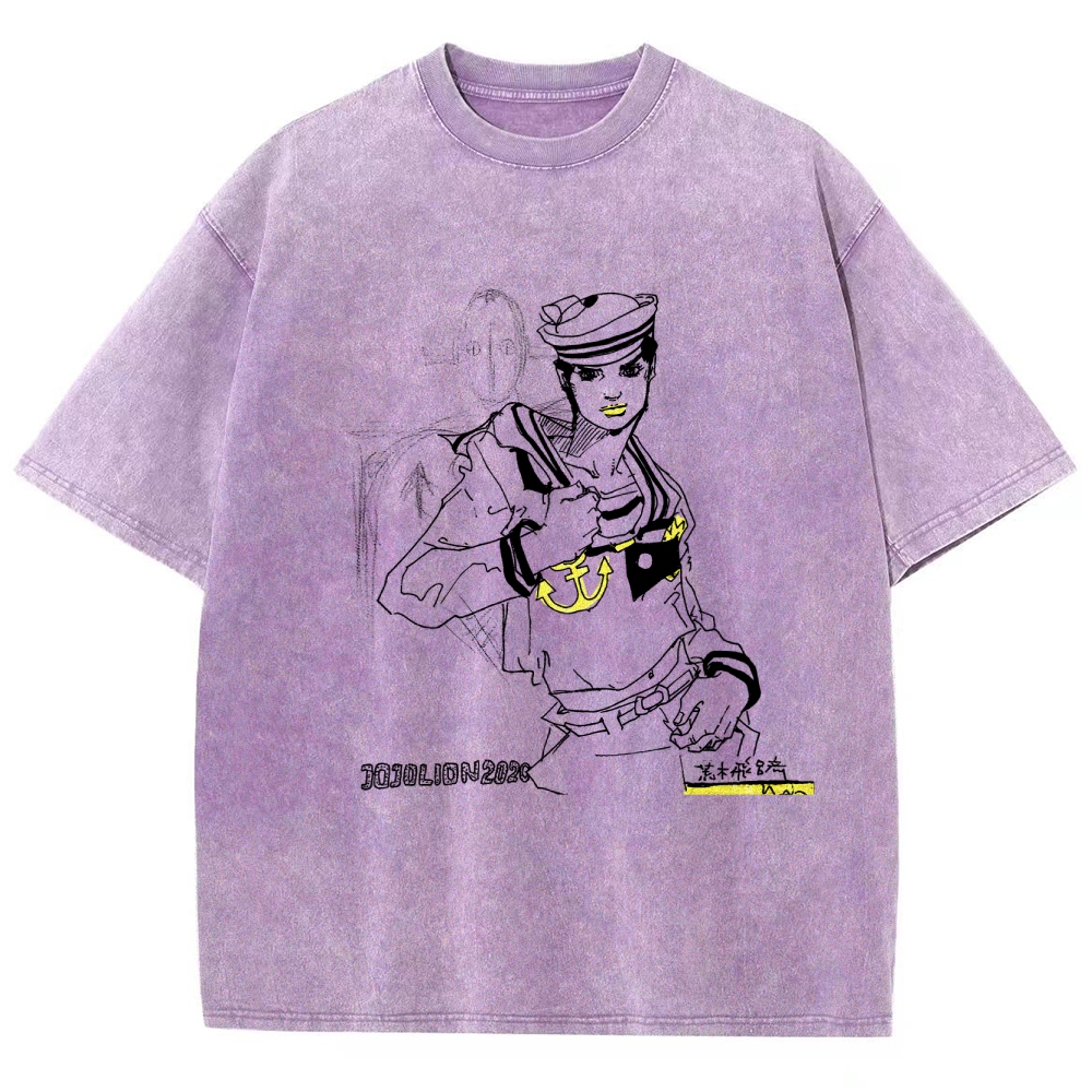Jojo's Bizarre Adventure Unisex Fit Washed T-Shirt 2603019632