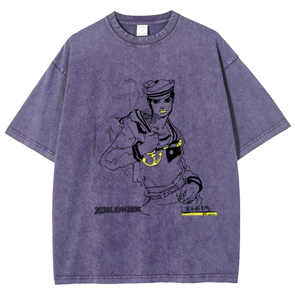 Jojo's Bizarre Adventure Unisex Fit Washed T-Shirt 2603019632