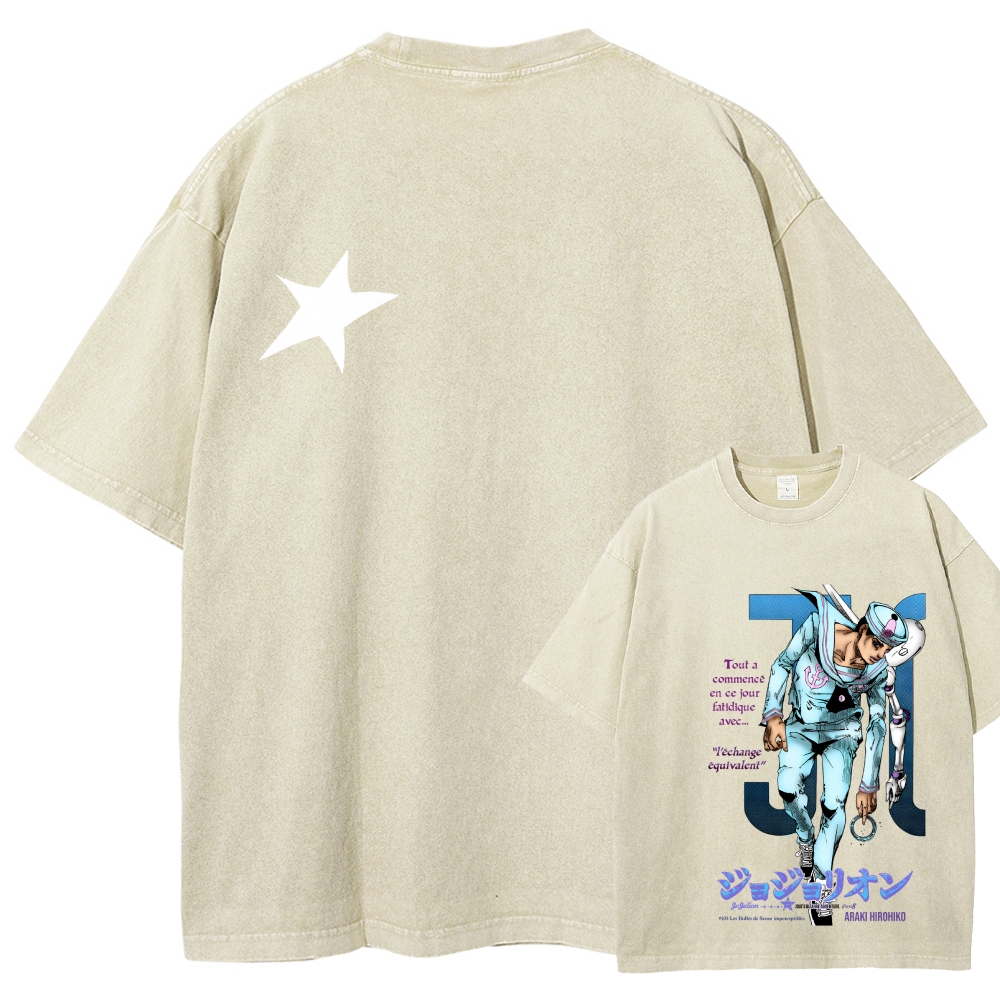Jojo's Bizarre Adventure Unisex Fit Washed T-Shirt 2603019736