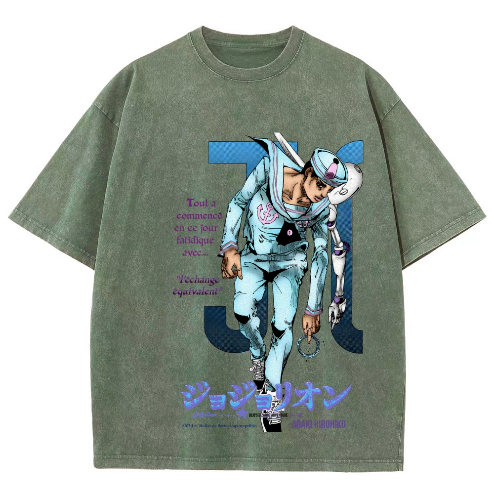 Jojo's Bizarre Adventure Unisex Fit Washed T-Shirt 2603019736