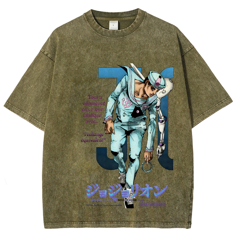 Jojo's Bizarre Adventure Unisex Fit Washed T-Shirt 2603019736