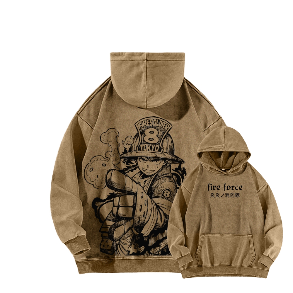 Fire Force Unisex Washed Hoodie 2604000739