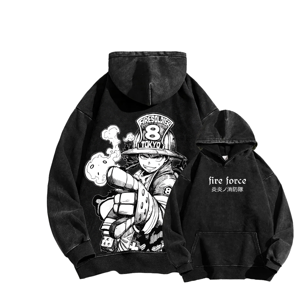Fire Force Unisex Washed Hoodie 2604000739