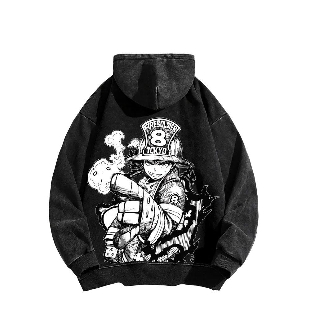 Fire Force Unisex Washed Hoodie 2604000739