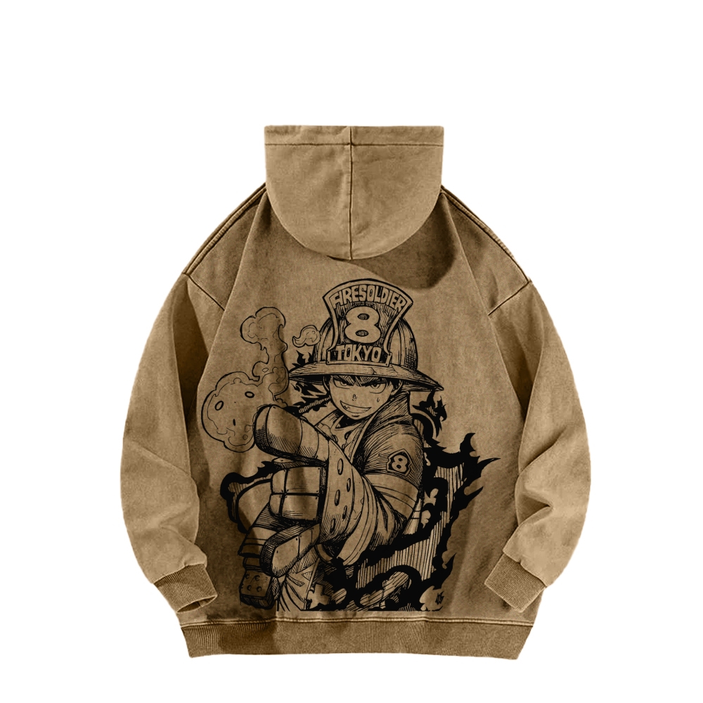 Fire Force Unisex Washed Hoodie 2604000739