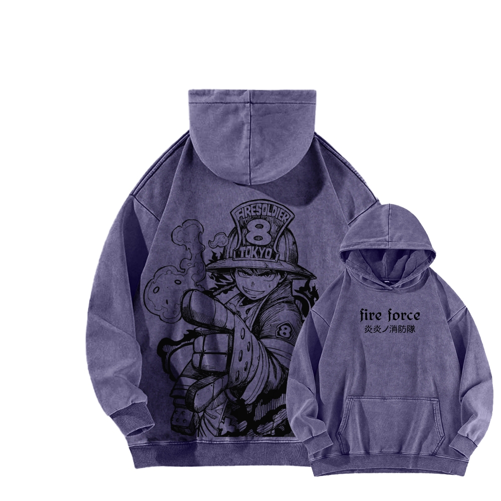 Fire Force Unisex Washed Hoodie 2604000739
