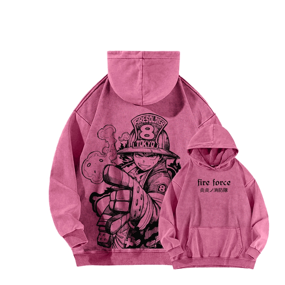Fire Force Unisex Washed Hoodie 2604000739