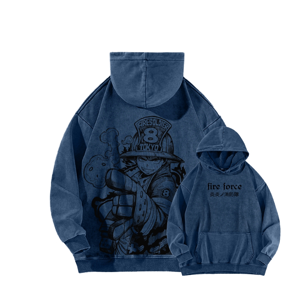 Fire Force Unisex Washed Hoodie 2604000739