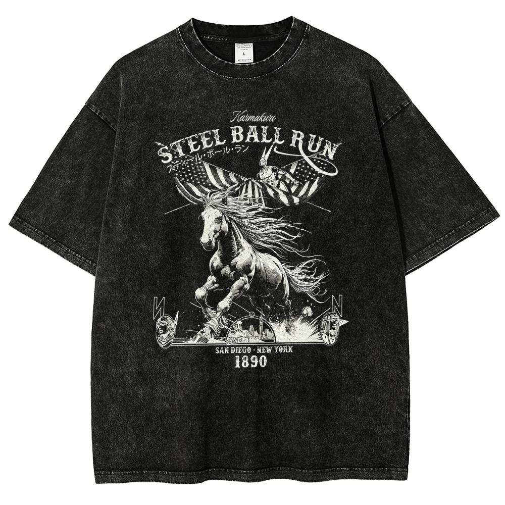 Jojo's Bizarre Adventure Invincible Unisex Fit Washed T-Shirt 2604002174