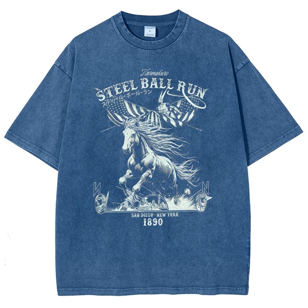 Jojo's Bizarre Adventure Invincible Unisex Fit Washed T-Shirt 2604002174