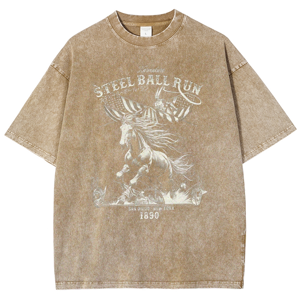 Jojo's Bizarre Adventure Invincible Unisex Fit Washed T-Shirt 2604002174
