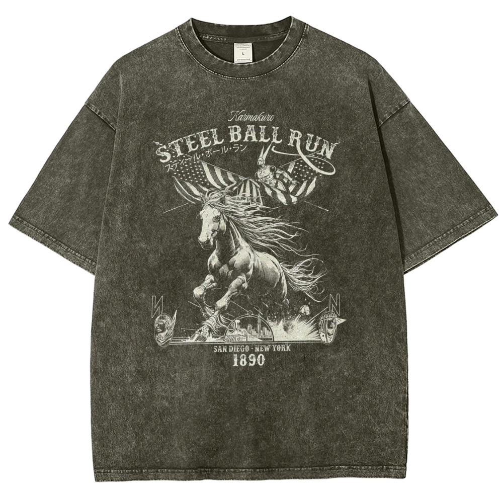 Jojo's Bizarre Adventure Invincible Unisex Fit Washed T-Shirt 2604002174