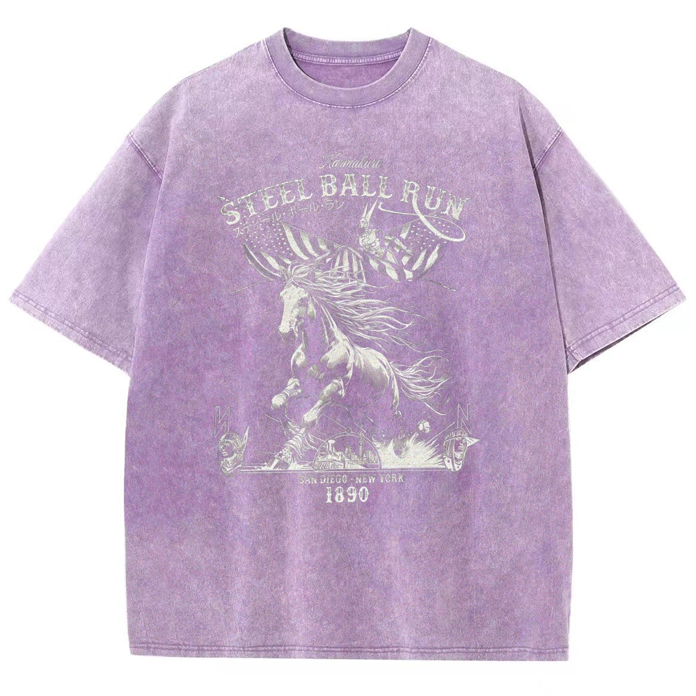Jojo's Bizarre Adventure Invincible Unisex Fit Washed T-Shirt 2604002174