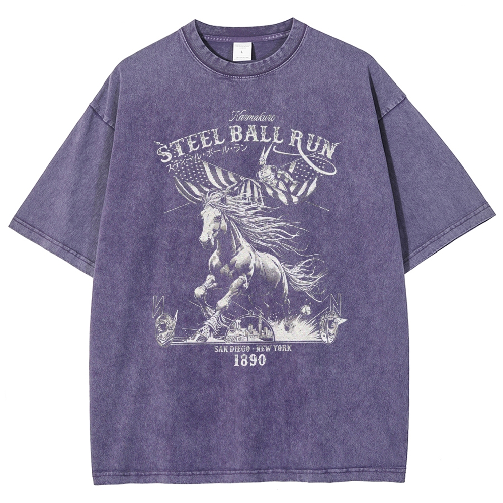 Jojo's Bizarre Adventure Invincible Unisex Fit Washed T-Shirt 2604002174