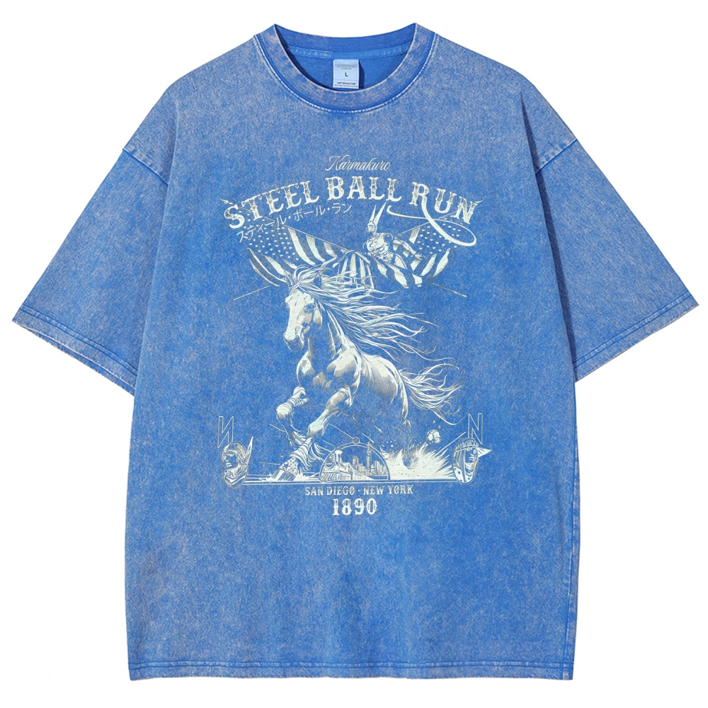 Jojo's Bizarre Adventure Invincible Unisex Fit Washed T-Shirt 2604002174