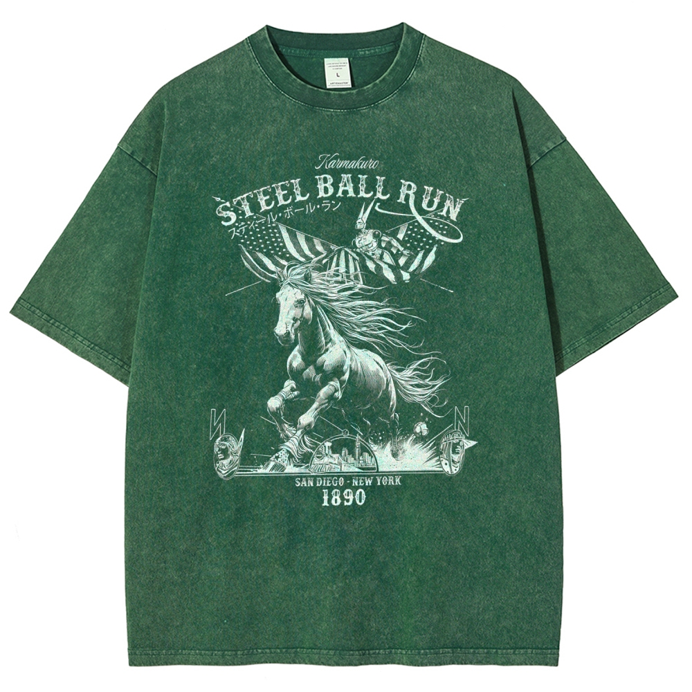 Jojo's Bizarre Adventure Invincible Unisex Fit Washed T-Shirt 2604002174