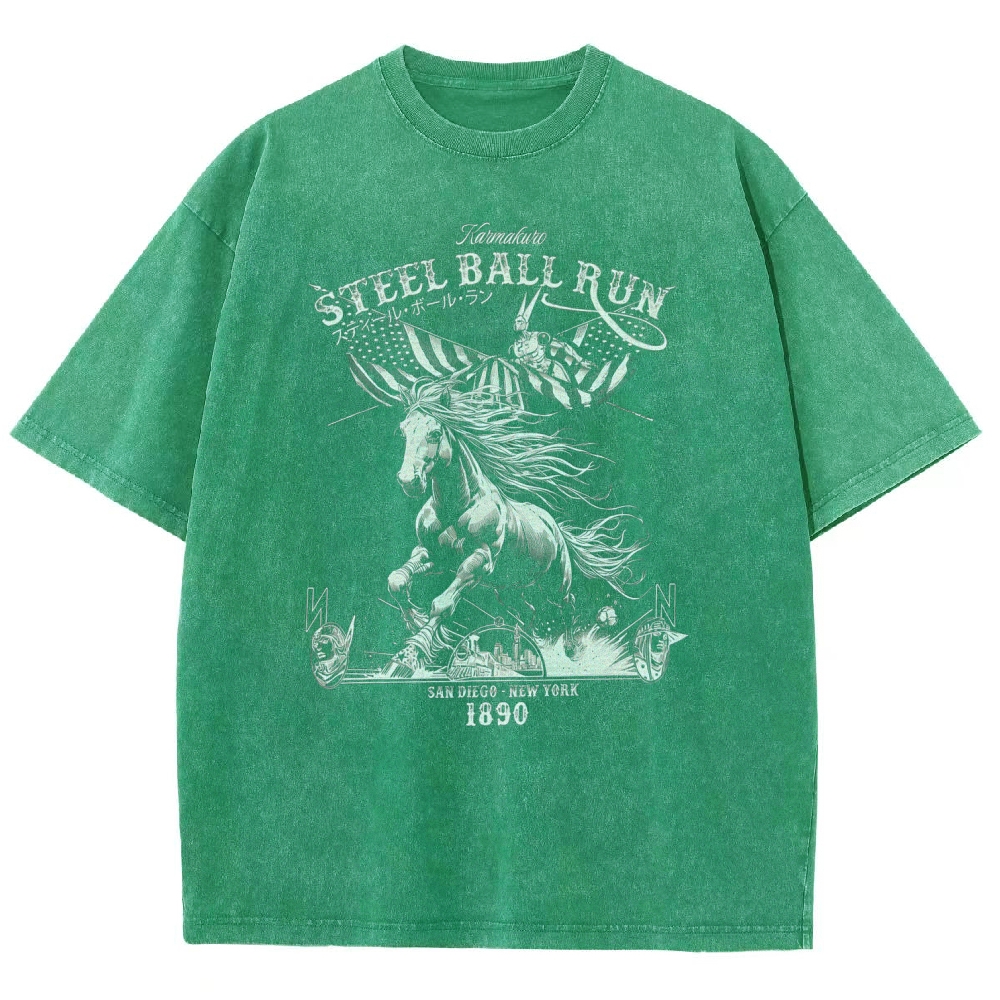 Jojo's Bizarre Adventure Invincible Unisex Fit Washed T-Shirt 2604002174