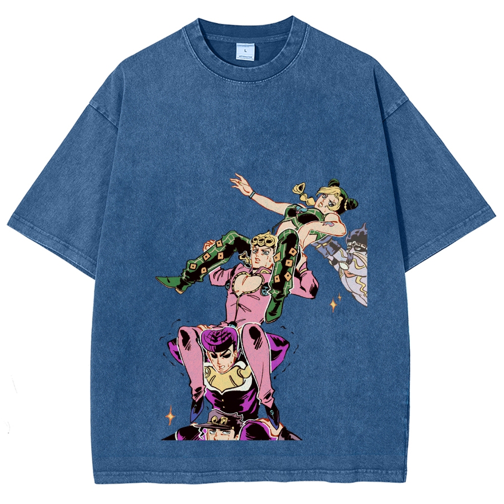 Jojo's Bizarre Adventure Unisex Fit Washed T-Shirt 2604003373