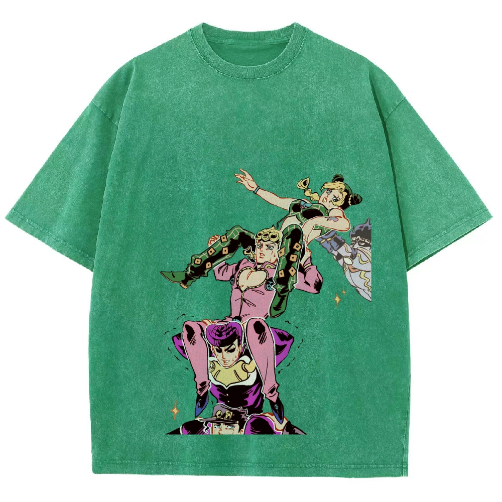 Jojo's Bizarre Adventure Unisex Fit Washed T-Shirt 2604003373